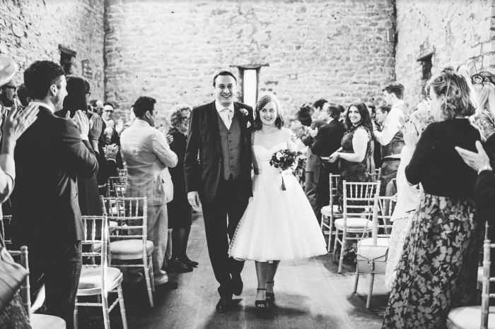 Real Bride at Cutting Edge Brides wearing Tea Length wedding dress to dance in