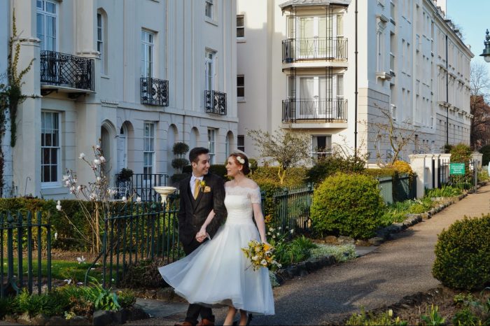 Off the shoulder wedding dress by Cutting Edge Brides
