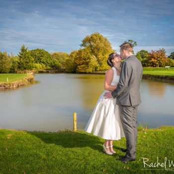 Jemma Real Bride wearing eliza halterneck 1950s inspired short wedding dress