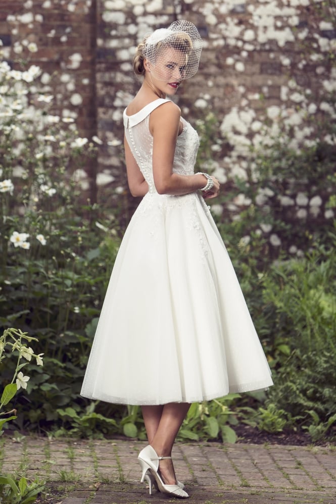 Brighton Belle by True Bride DOLLY Tea Length Retro 1950s Short Wedding Dress