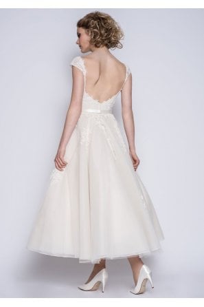 JODIE Calf Ankle Length Vintage Retro Style Wedding Dress 