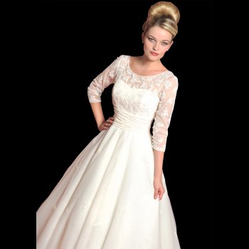 Loulou Bridal DAHLIA Vintage Style Tea Length Wedding Dress With Sleeves