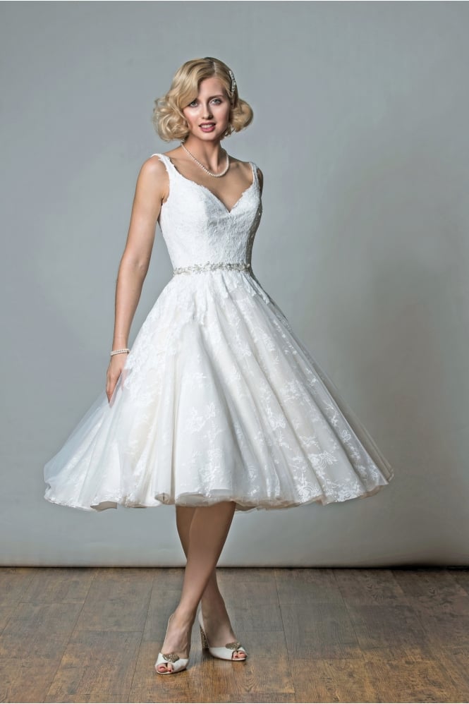 Rita Mae VICTORIA Tea Length Short Wedding Dress With Straps In Colour