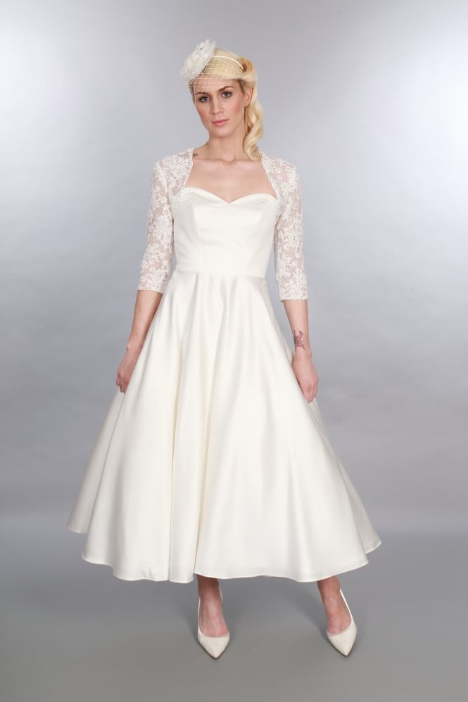 Timeless Chic EDITH Satin Calf Length Short Wedding Dress